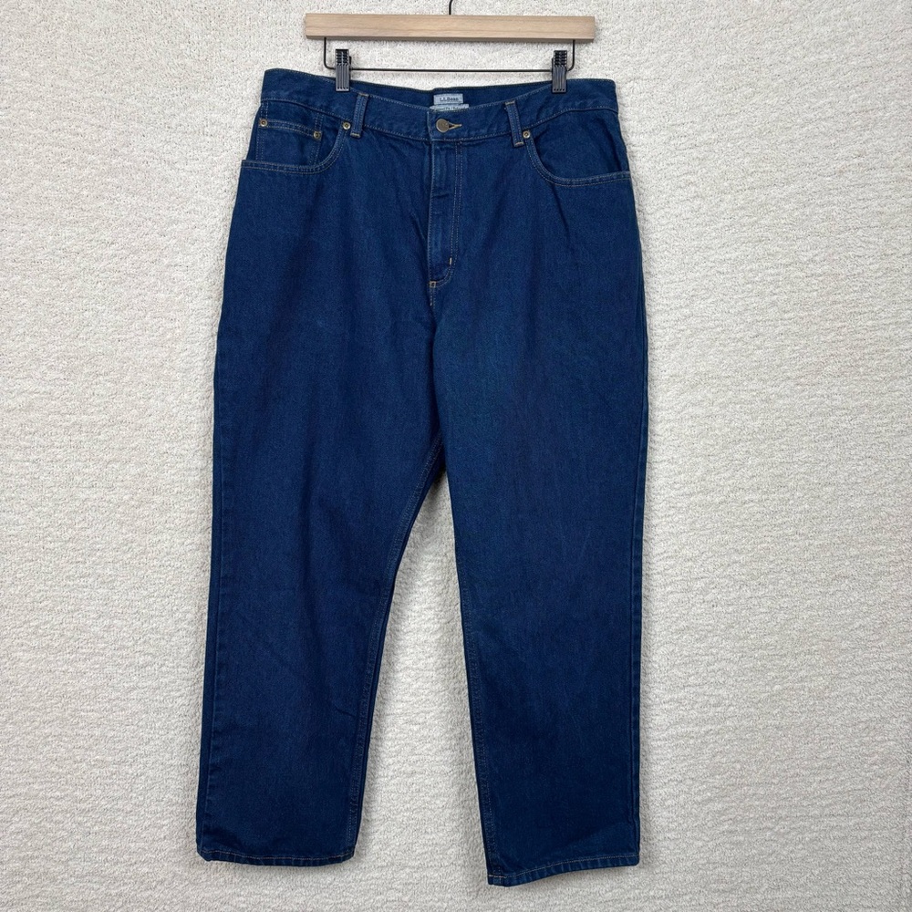 LL‎ Bean Jeans Women Plus 18P Blue Original Fit Relaxed High Rise Straight Denim